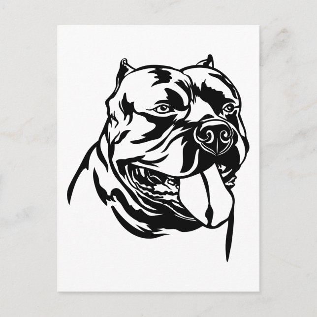 Carte Postale American Bully Dog, silhouette noire Hoody (Devant)