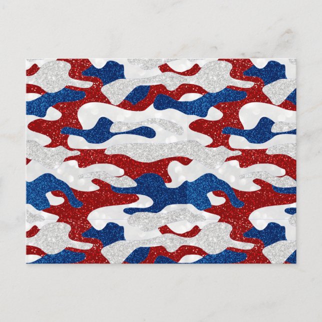 Carte Postale American Camo Juillet 4 Parties scintillant (Devant)