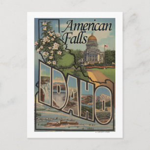 Carte Postale American Falls, Idaho - Scènes de grandes lettres
