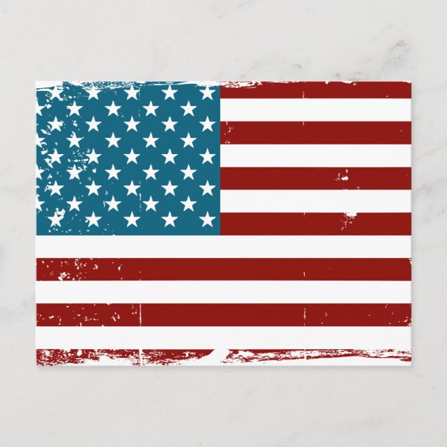 Carte Postale American Flag étoiles rayures rouge blanc bleu (Devant)