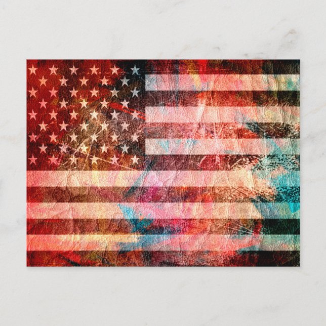 Carte Postale American Flag Grunge Art #5 (Devant)