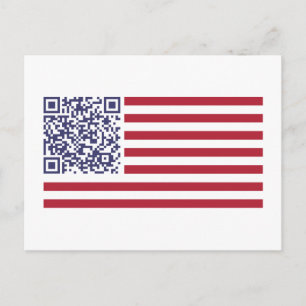 Carte Postale American Flag National Anthem QR Code