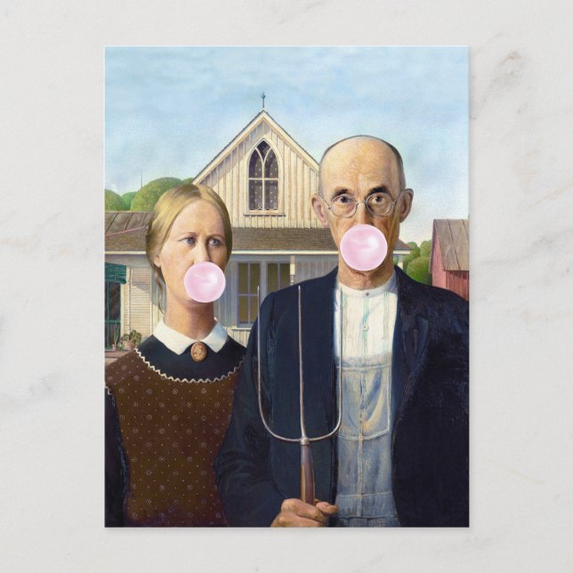 Carte Postale American gothique Grant Wood (Devant)