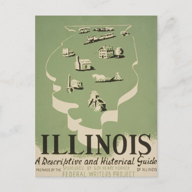 Carte Postale American Guide Series Volume On Illinois. (Devant)