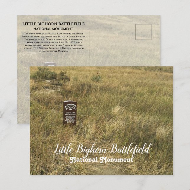 Carte Postale Amérindien Enterrement Ground, Little Bighorn (Devant / Derrière)