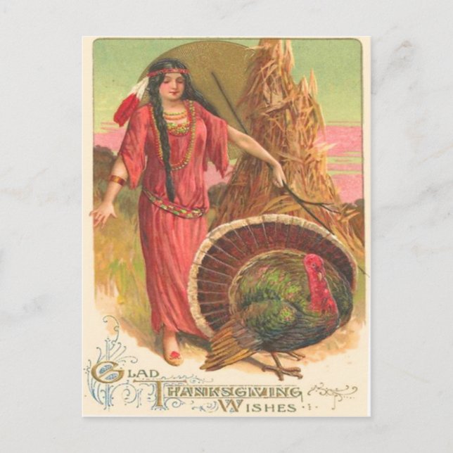 Carte Postale Amérindien et Turquie (Devant)