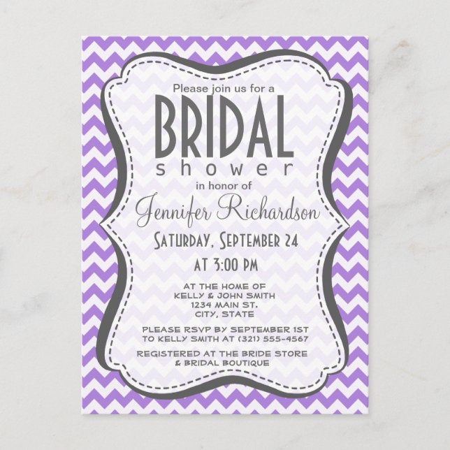 Carte Postale Amethyst Purple Chevron (Devant)
