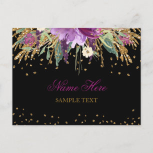 Carte postale Améthyste Parties scintillant floral