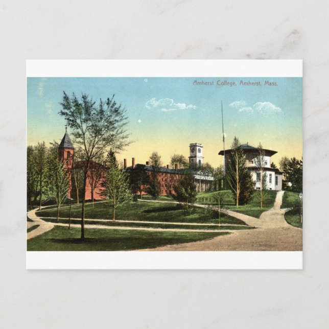 Carte Postale Amherst College MA Vintage 1912 (Devant)