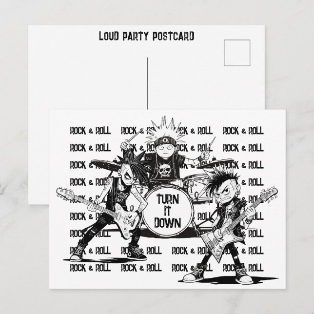 Carte Postale Amical Voisin Bruit Excessif Réduire le message (Devant / Derrière)