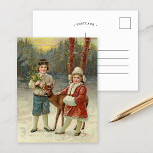 Carte Postale Amis d'hiver   Noël vintage