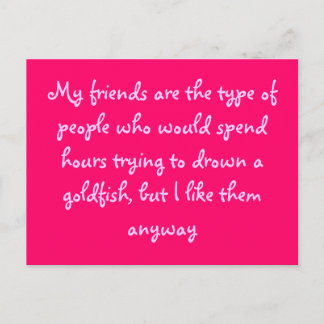 Carte Postale Amis et poissons d'or