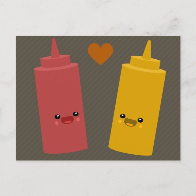 Carte Postale Amis Ketchup & Moutarde (Devant)