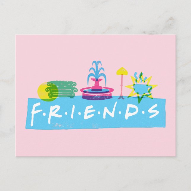 Carte Postale AMIS™ | Logo avec icônes (Devant)