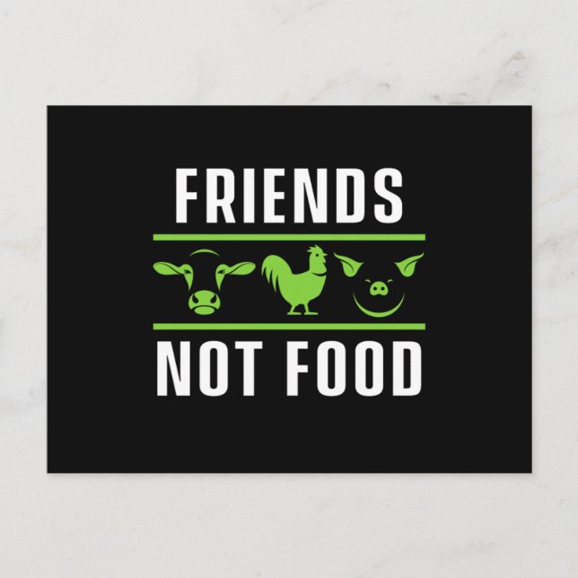 Carte Postale Amis pas de nourriture Vegetarian Vegetarian Anima (Devant)