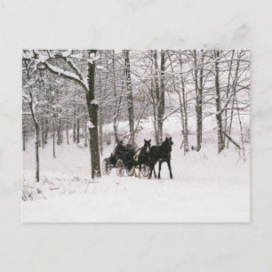 Carte postale Amish Winter Snow Scene