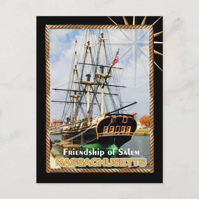 Carte Postale Amitié de Salem, Massachusetts (Devant)