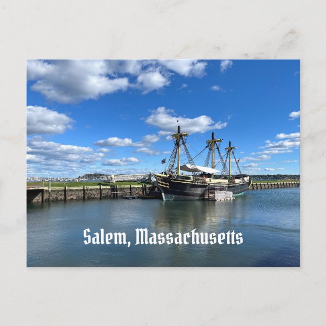 Carte Postale Amitié du navire Salem à Salem Massachusetts (Devant)