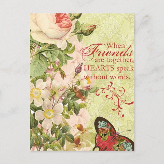 Carte Postale Amitié florale victorienne (Devant)