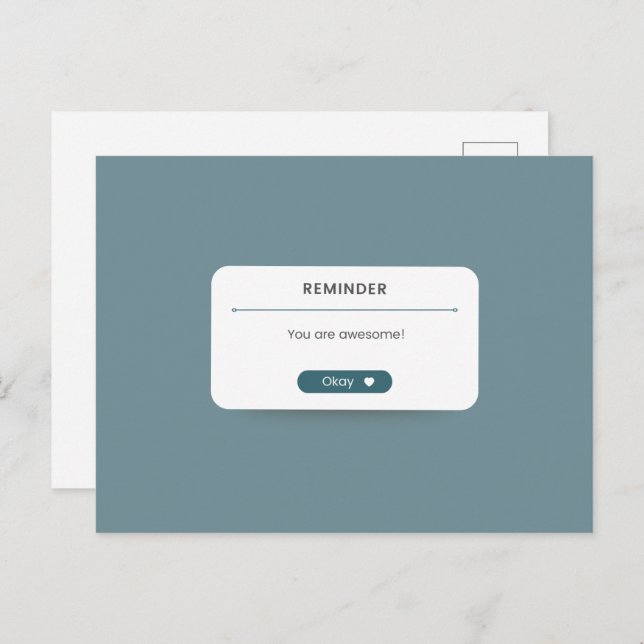 Carte Postale Amitié motivationnelle Notification sur les médias (Devant / Derrière)