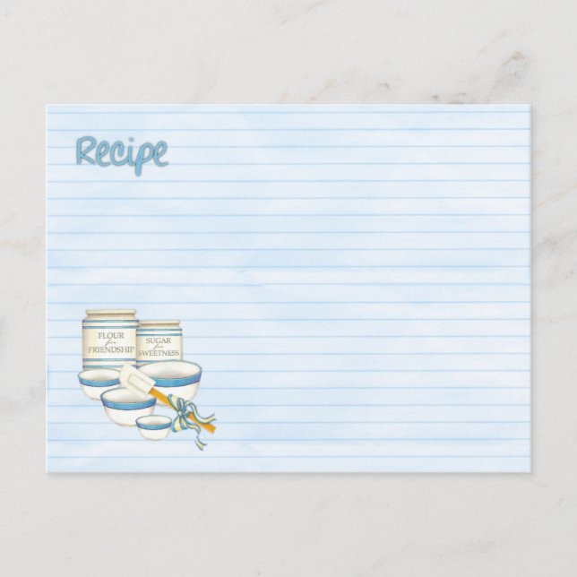 Carte Postale amitié recettes (Devant)