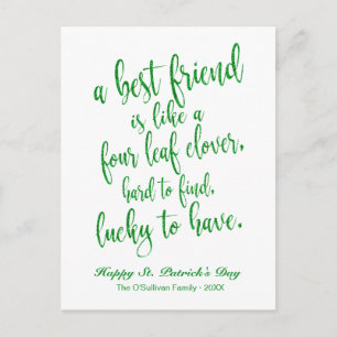 Carte Postale Amitié scintillante proverbe irlandais St. Patrick