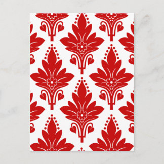 Carte Postale AMOROSO DAMASK : ROUGE et BLANC
