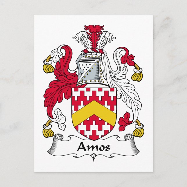 Carte Postale Amos Family Crest (Devant)