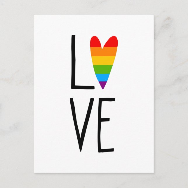 Carte Postale Amour arc-en-ciel (Devant)