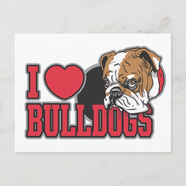 Carte Postale Amour Bulldogs (Devant)