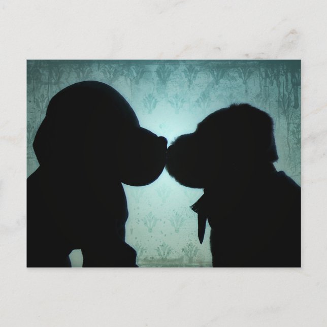 Carte Postale Amour chiot (Devant)