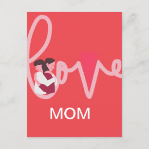 Carte Postale Amour coeur maman personnalisée Valentine's day