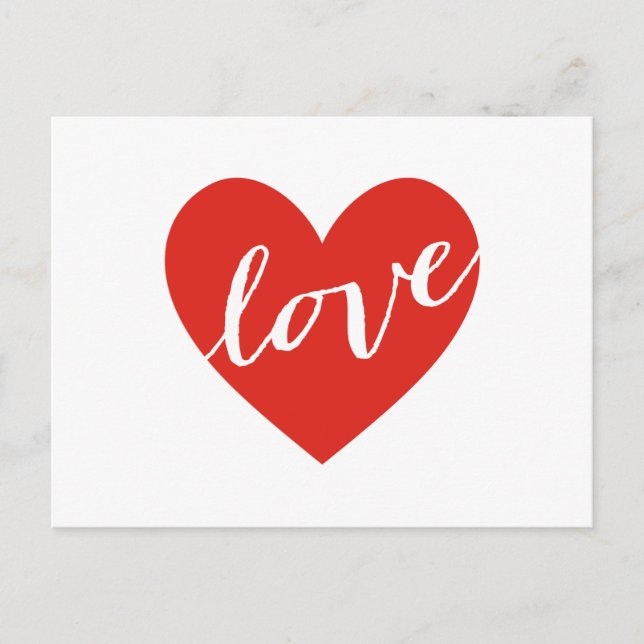 Carte Postale Amour, coeur rouge (Devant)