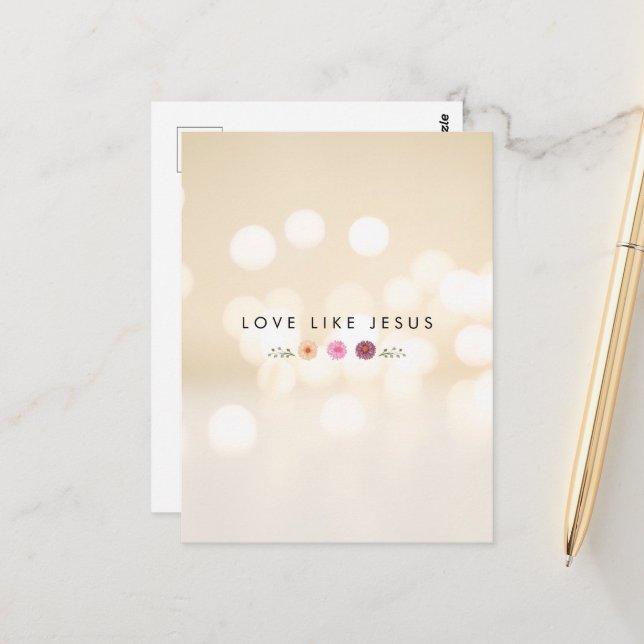 Carte Postale AMOUR COMME JÉSUS inspirant (Devant/Arrière en situation)