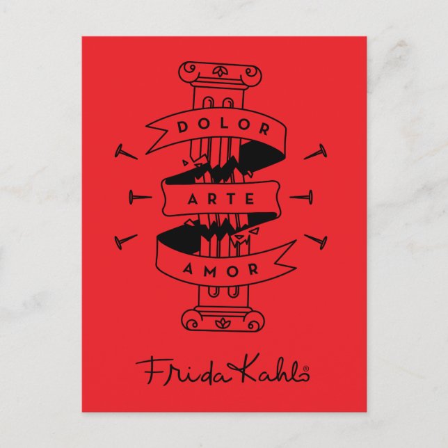 Carte Postale Amour d'art de douleur de Frida Kahlo | (Devant)