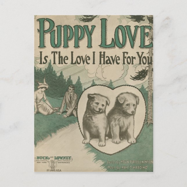 Carte Postale Amour de chiot (Devant)