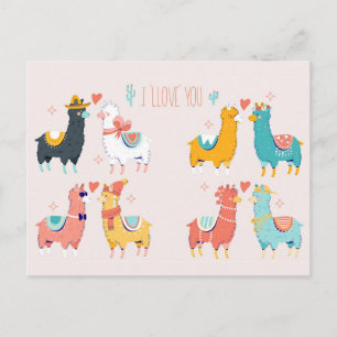 Carte Postale Amour de Lama