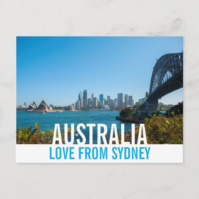 Carte Postale Amour De L'Australie Sydney Harbour Bridge Opera (Devant)