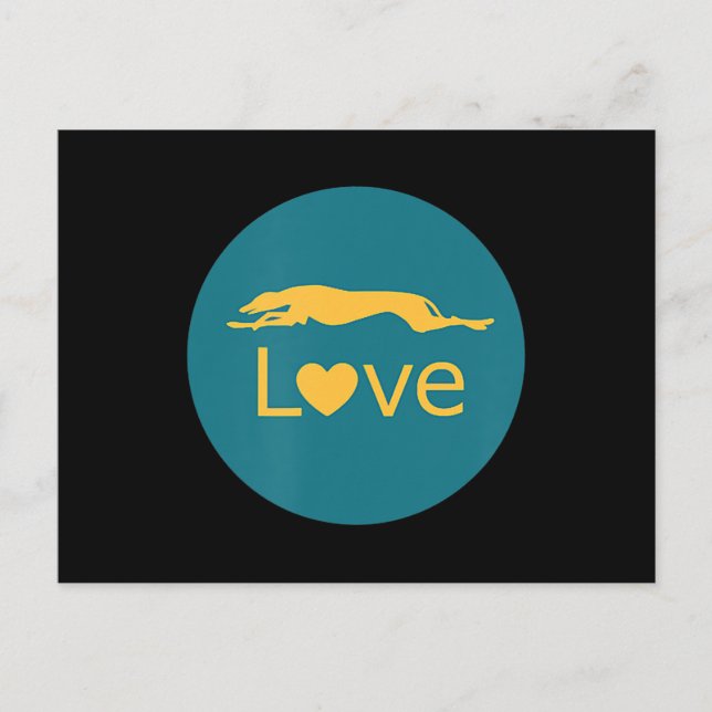 Carte Postale Amour de Lévrier de Course Retraité (Devant)