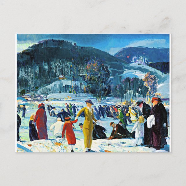 Carte Postale Amour de l'hiver, peinture d'art, (Devant)