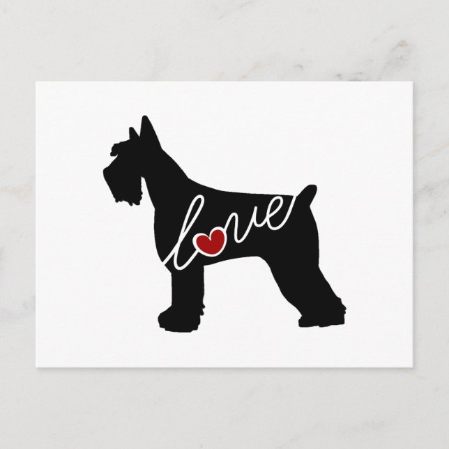 Carte Postale Amour de Schnauzer  / Schnauzer géant (Devant)