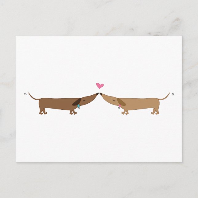 Carte Postale amour doxie (Devant)