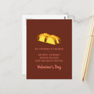 Carte Postale Amour drôle et Tacos Saint Valentin