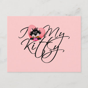 Carte Postale Amour du rose I mes T-shirts et cadeaux de Kitty
