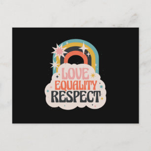 Carte Postale Amour Égalité et respect Amour arc-en-ciel
