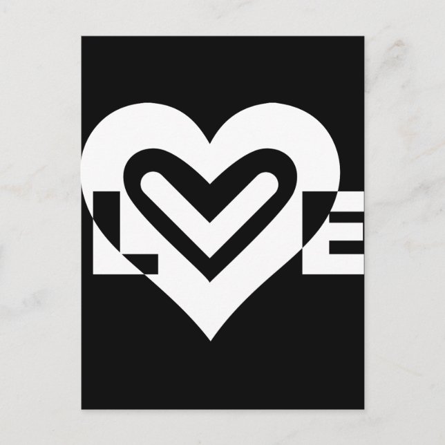 Carte Postale Amour en blanc (Devant)