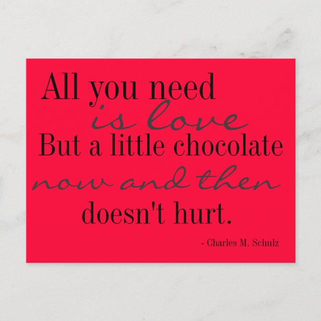 Carte postale Amour et chocolat (Devant)