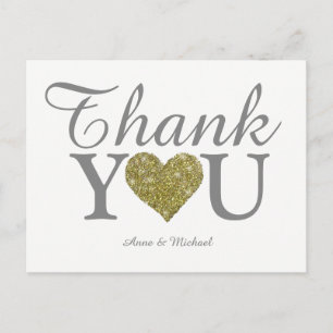 Carte Postale amour et merci mariage gentil