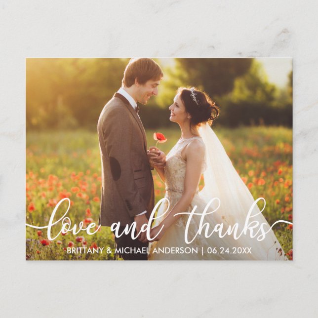 Carte Postale Amour et merci Merci Mariage moderne Photo (Devant)