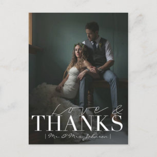 Carte Postale Amour et Merci modernes   Photo Merci Mariage